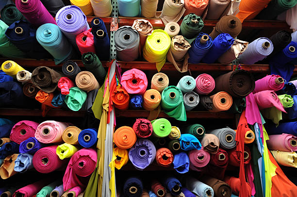 istock Textile rolls in the Fabric Shop 500928657