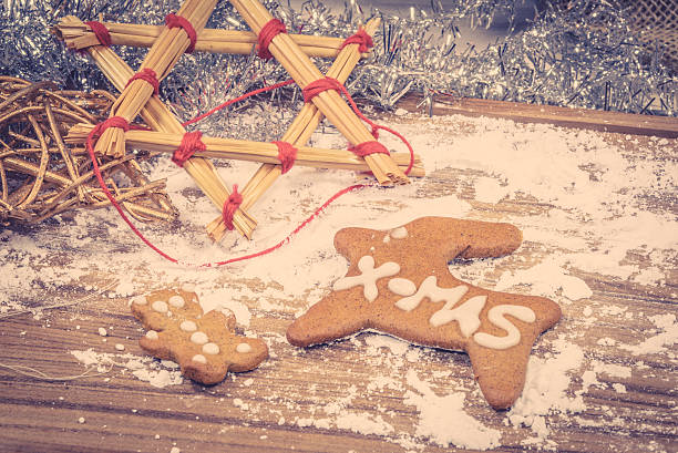 Christmas cookies on a wooden board