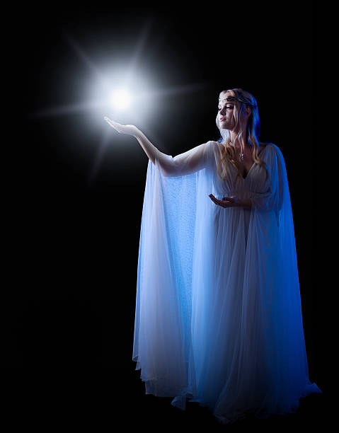istock Young elven girl with star isolated 500930608
