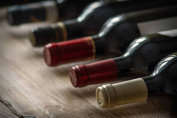 istock Row of wine bottles. 500932670