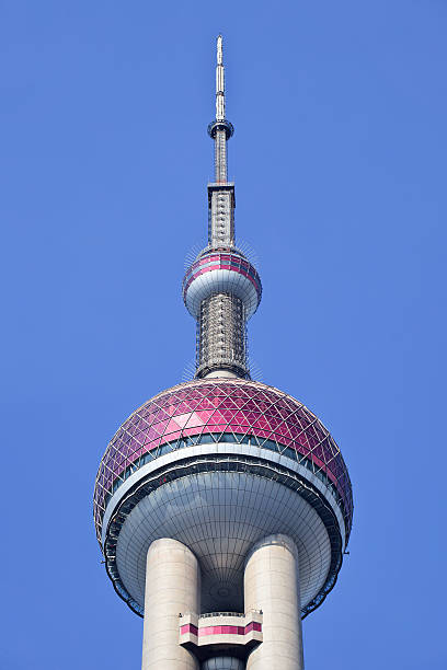 Oriental Pearl TV Tower in Shanghai, is the landmark of the  country's biggest city and a global financial hub. It was built in 1991-1994, a cultural icon of the city.