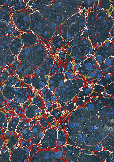 istock Vintage blue and red marbled paper 500934836