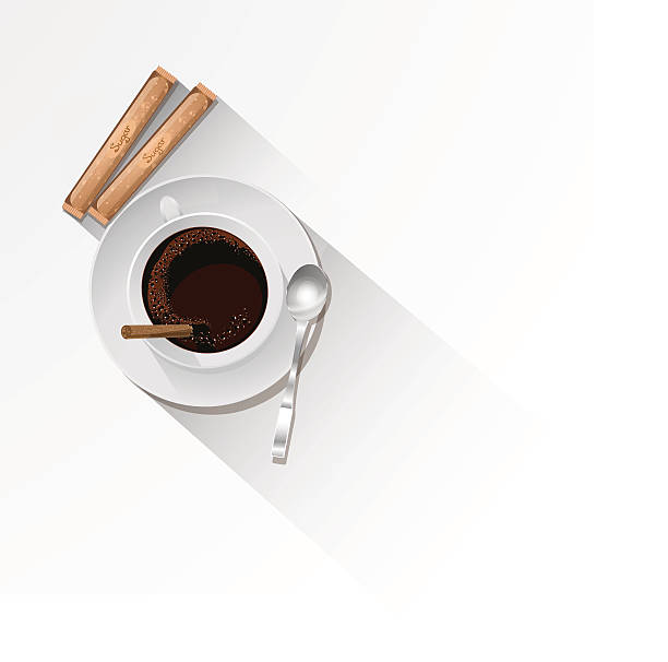 кофе, сахара на белом фоне - cafe coffee shop sidewalk cafe menu stock illustrations