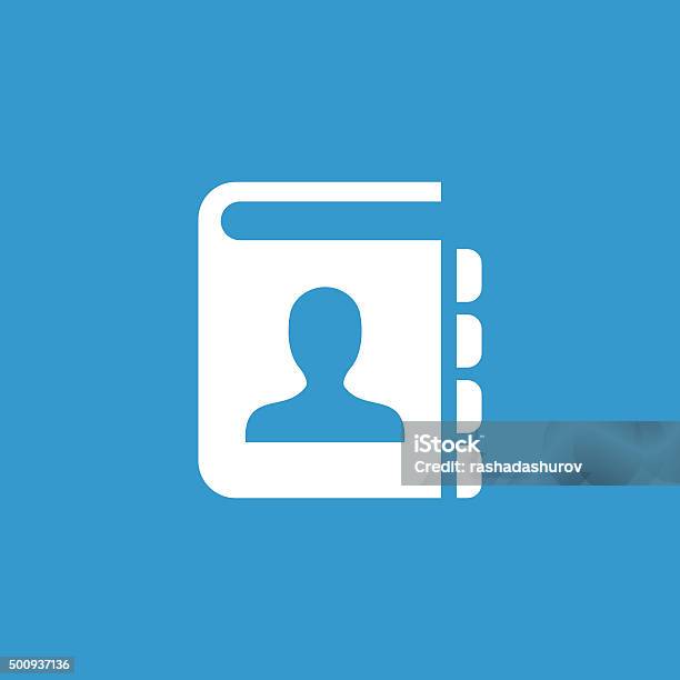 Contact Book Icon Isolated White On The Blue Background Stock Illustration - Download Image Now