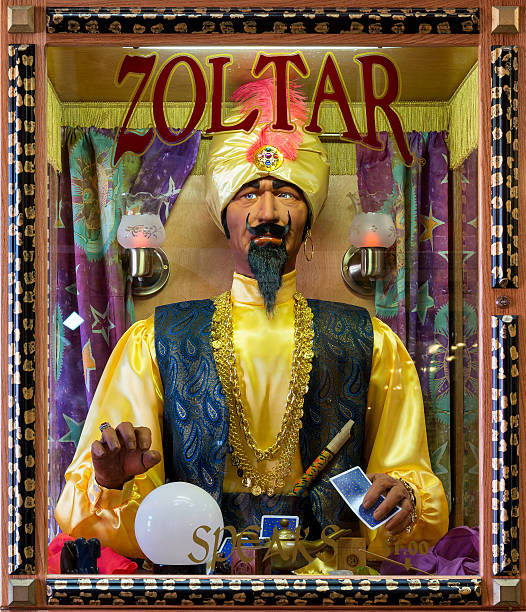 Zoltar Speaks Wall, South Dakota, USA - October 28, 2015: Zoltar Speaks game machine inside Wall Drug Store on Main Street in Wall fortune teller photos stock pictures, royalty-free photos & images