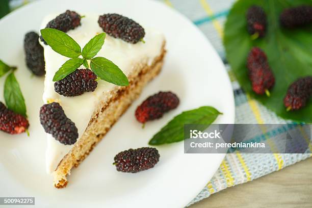 Cake With Mulberry Stock Photo - Download Image Now - Backgrounds, Baked, Baked Pastry Item