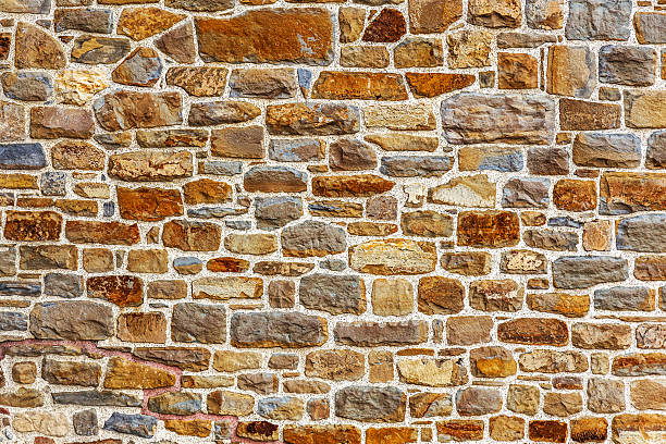 istock Wall built of natural stone 500943037