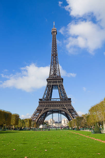 istock Eiffel Tower with green lawn, France 500943237