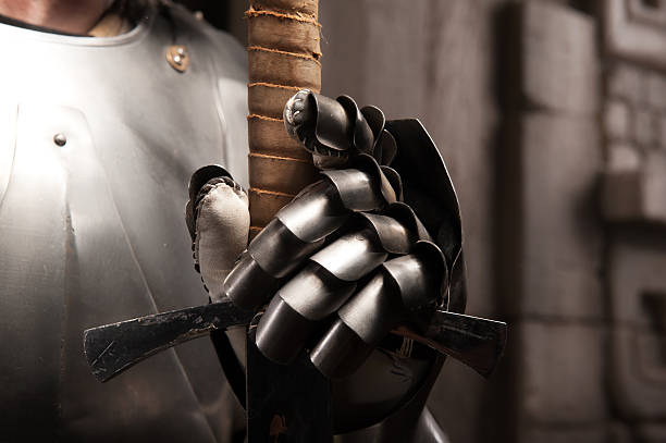 istock Closeup portrait of medieval armor 500943863