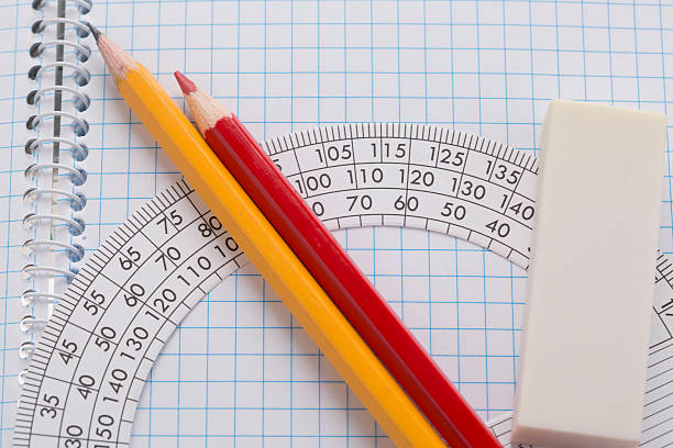 istock protractors, pencils, eraser, with booklet 500944625