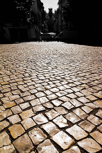 istock Cobblestone street Lisbon 500944863