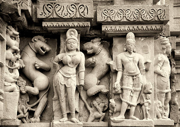 khajuraho gruppo di monumenti - parsvanath foto e immagini stock