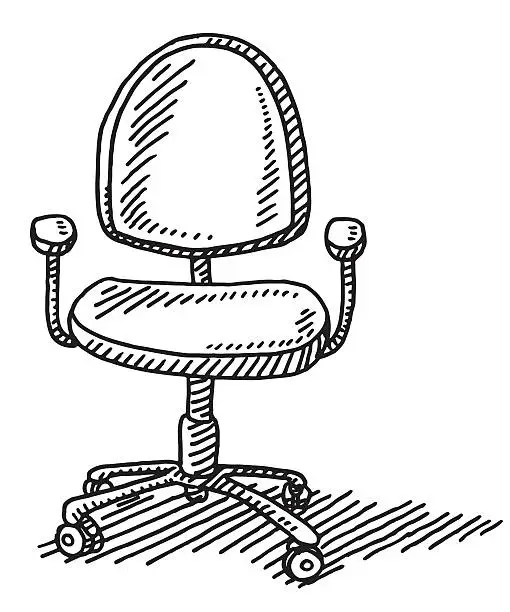 Vector illustration of Office Chair Drawing