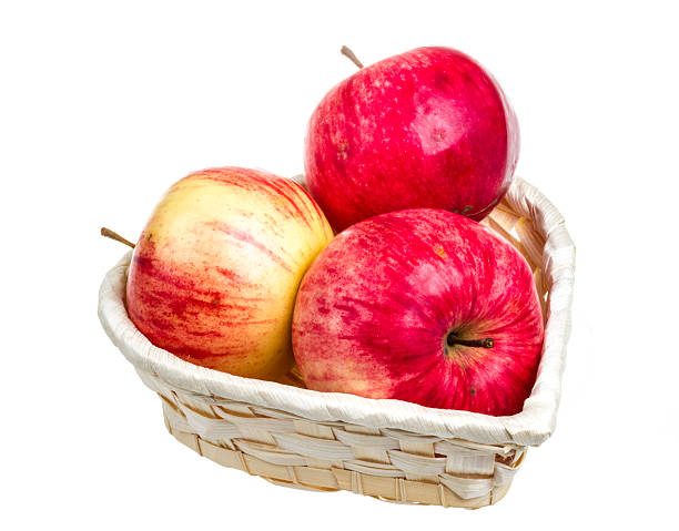istock fresh red apples in the dish isolated on white background 500948389
