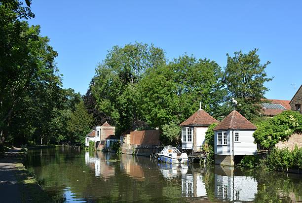 Gazebos on the River Lea in Ware, Hertfordshire Gazebos on the River Lea in Ware, Hertfordshire Lea stock pictures, royalty-free photos & images