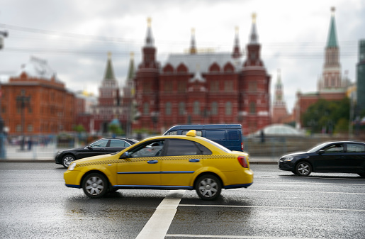 Traffic in front of Kremlin, Moscow, Russia