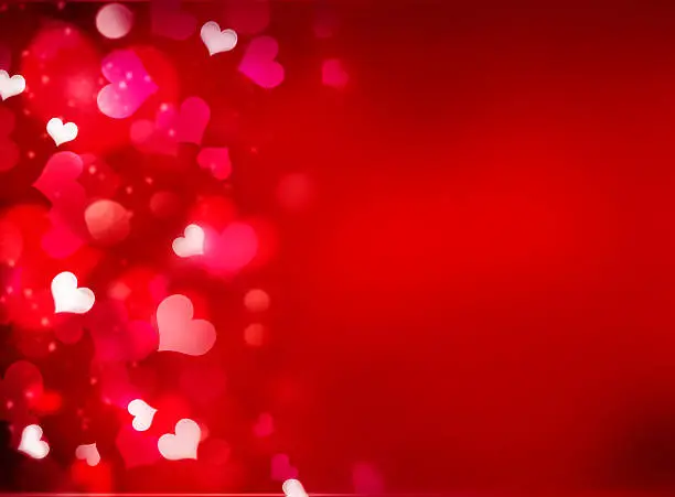 Photo of Valentine's red bright background with empty copy space.