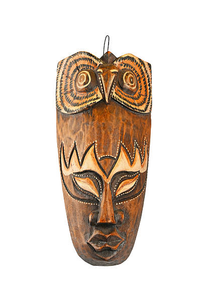 istock Asian traditional wooden painted brown mask 500958032