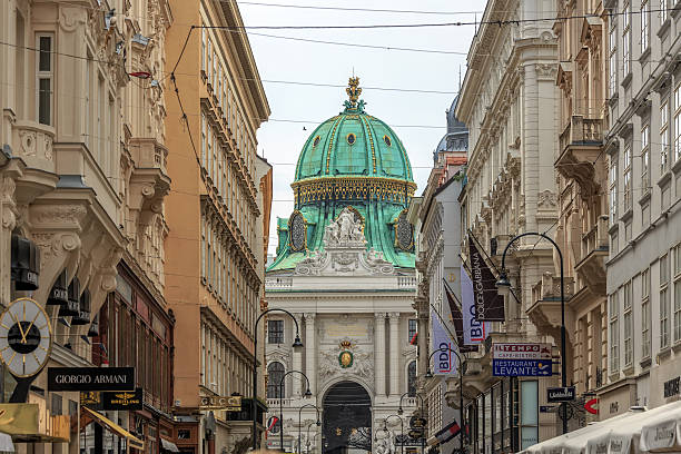 Kohlmarkt street with Hofburg Complex Vienna, Austria - June 27, 2015: Kohlmarkt street with Hofburg Complex in downtown of Vienna in Austria kohlmarkt street photos stock pictures, royalty-free photos & images