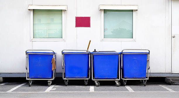 istock Blue cart stands on a parking 500960090