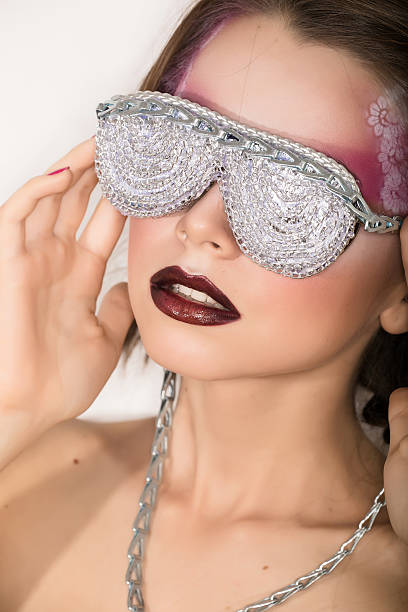 istock girl with stylish make-up art and additional accessories 500961194