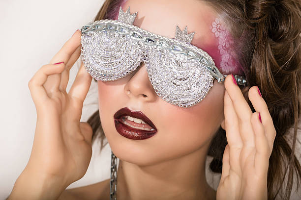 istock girl with stylish make-up art and additional accessories 500961342