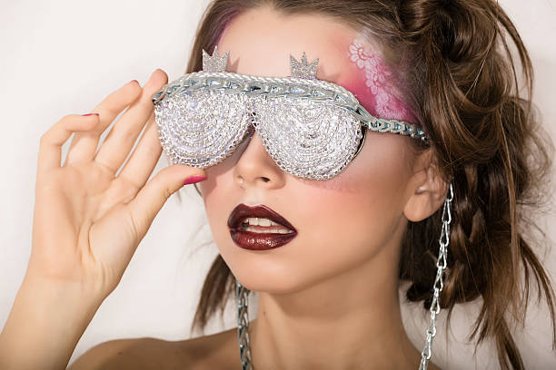 istock girl with stylish make-up art and additional accessories 500961400