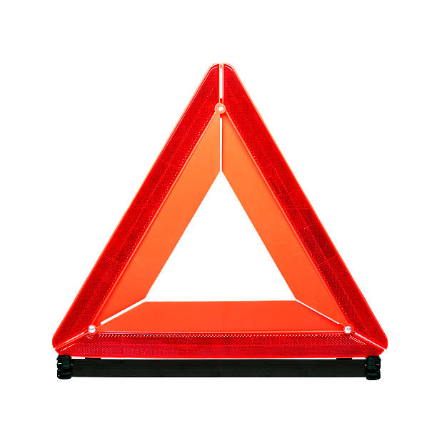 rouge panneau urgence - reflector danger warning triangle vehicle breakdown photos et images de collection