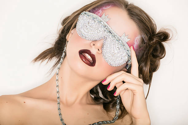 istock girl with stylish make-up art and additional accessories 500962560