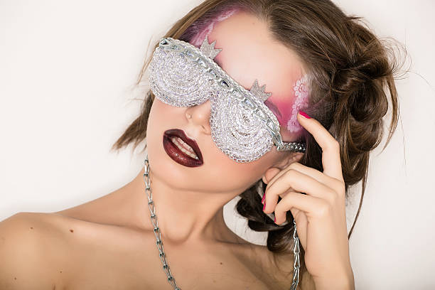 istock girl with stylish make-up art and additional accessories 500962614