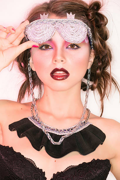 istock girl with stylish make-up art and additional accessories 500962840