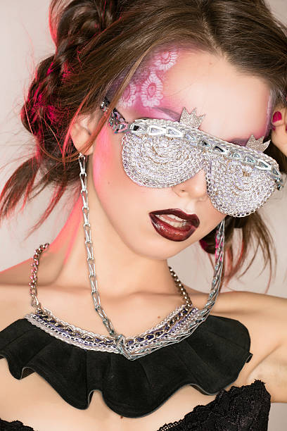 istock girl with stylish make-up art and additional accessories 500963162