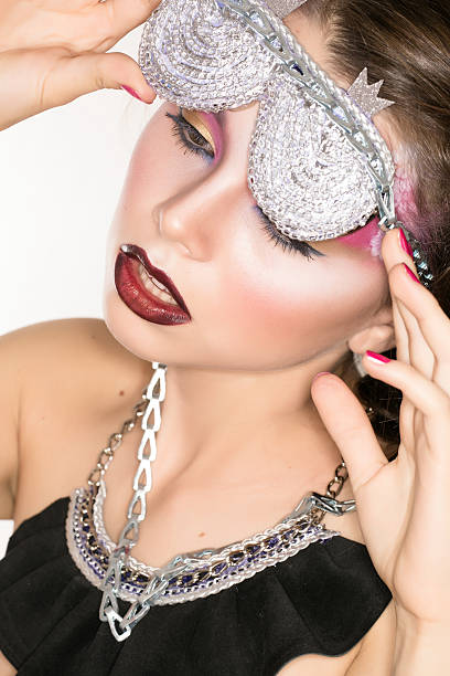 istock girl with stylish make-up art and additional accessories 500964686