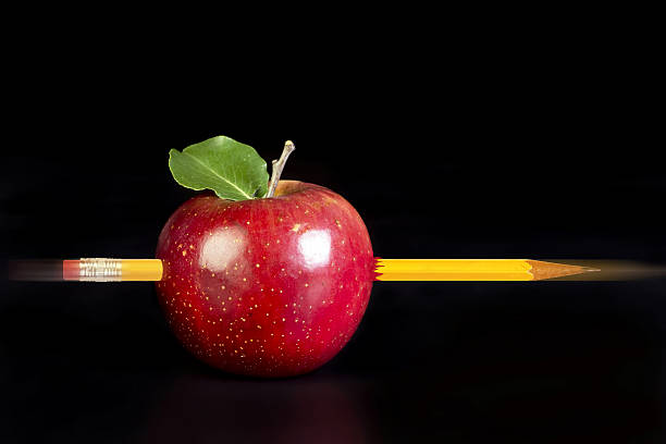 istock Yellow Pencil and Apple. 500964760