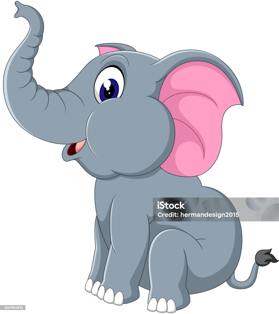 Cute Baby Elephant Cartoon Stock Illustration - Download Image Now -  Animal, Animal Trunk, Animal Wildlife - iStock