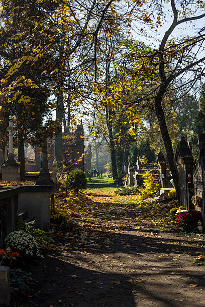 istock Autumn on polish cementary 500967812