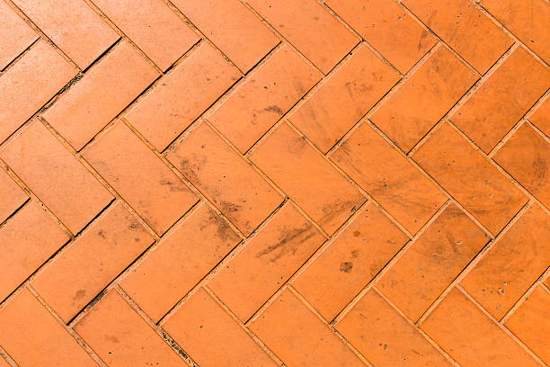 istock Closeup terracotta ceramic Orange tile floor background 500968760