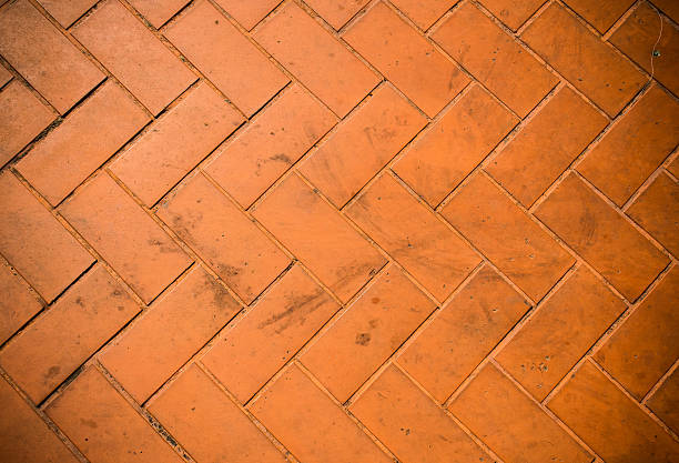 istock Closeup terracotta ceramic Orange tile floor background 500968908