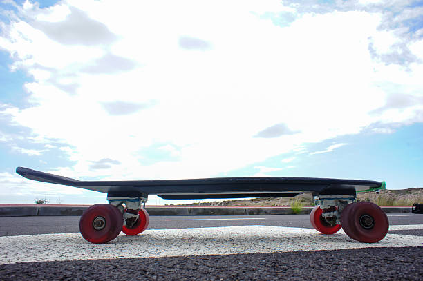 istock Vintage Style Longboard Black Skateboard 500989394