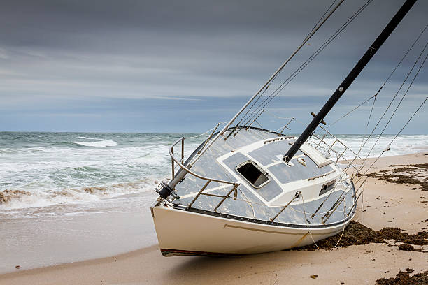 istock Sailboat Grounded on a Florida Beach 500989744