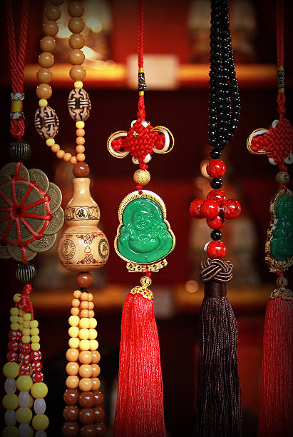 istock Chinese Amulet With Jade and Gold hanging 500991220