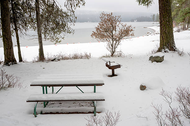 istock Winter closed for the season campground 500991822