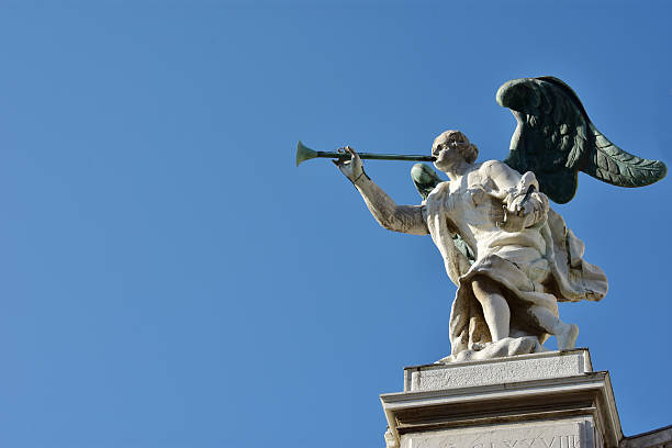 istock Angel with trumpet and copy spacec 500994490