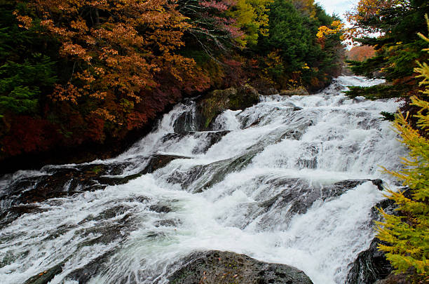 ryuzu 日光の滝 - water beauty in nature waterfall nikko ストックフォトと画像