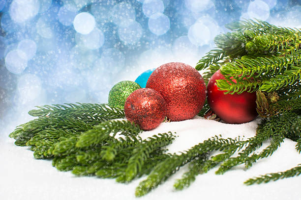 istock Christmas decoration with snow on abstract background 501000182