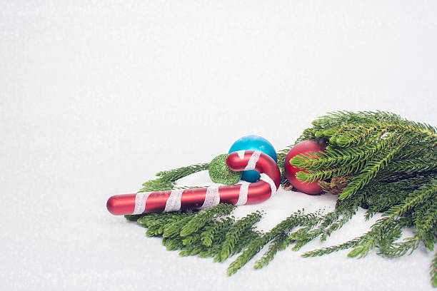 istock Christmas decoration with snow on abstract background 501000260