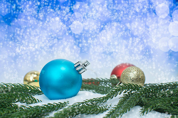 istock Christmas decoration with snow on abstract background 501001032