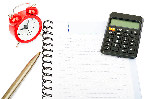 istock Alarm clock with copybook and calculator 501002022