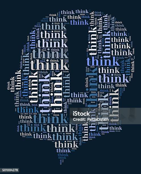 Think Word Cloud Concept Stock Photo - Download Image Now - 2015, Attitude, Contemplation