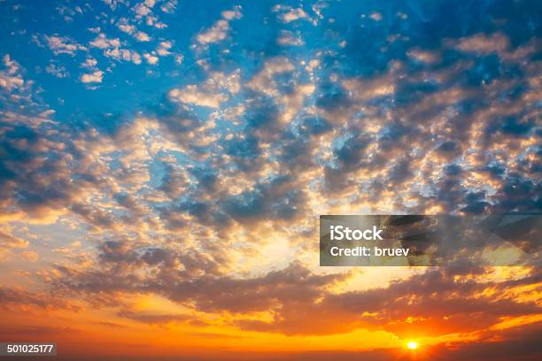 Red Sunset Sunrise Sun Clouds Stock Photo - Download Image Now - Abstract, Backgrounds, Beauty In Nature